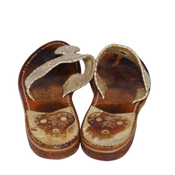 Jack Rogers Navajo Light Metallic Gold Sandals, Size 6 - Picture 4 of 6